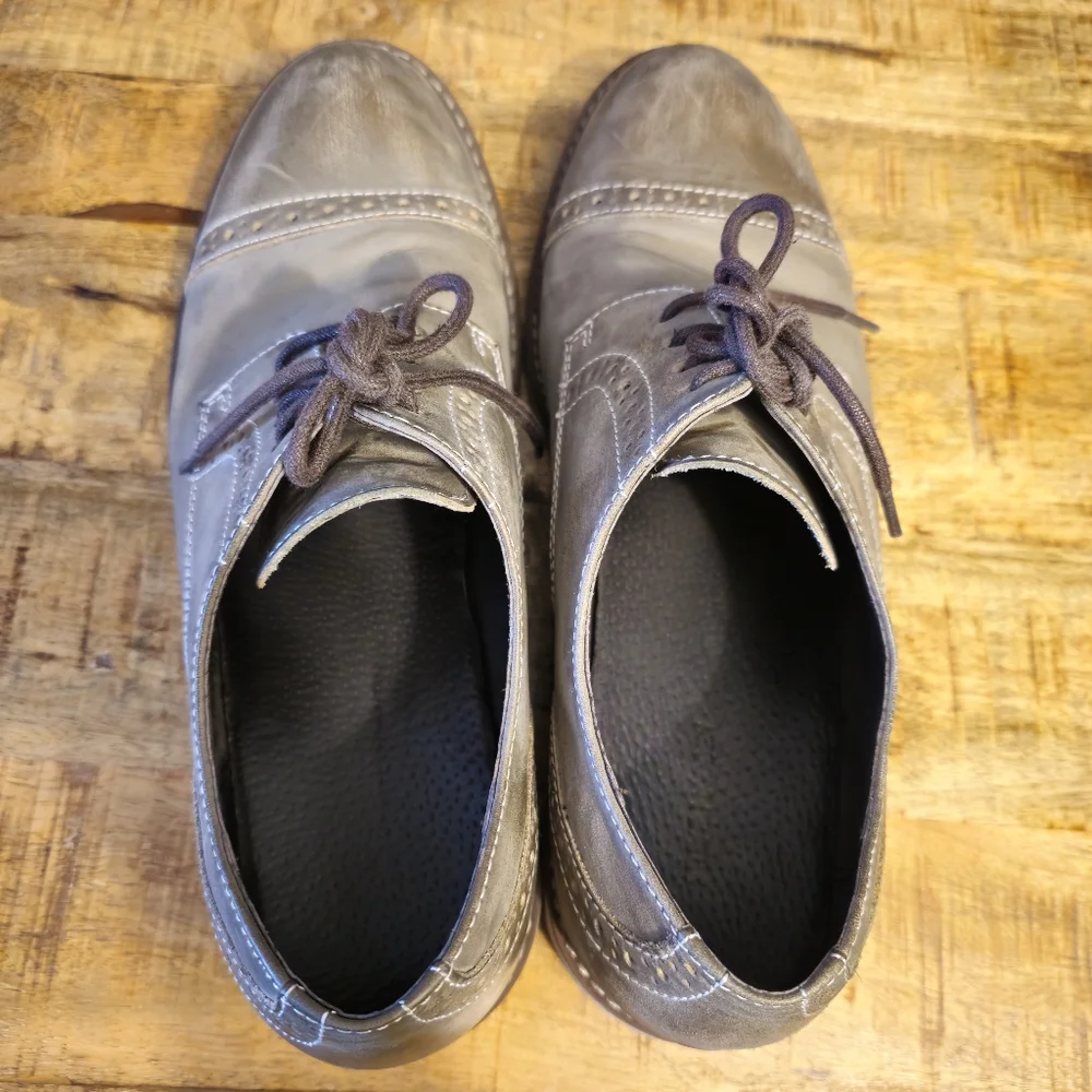 Steve Madden Men's Gray Leather Dress Shoes 